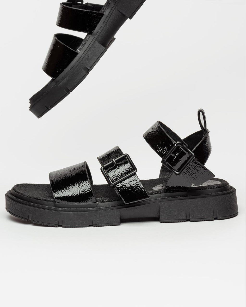 Sandalia media Nina en efecto cuero