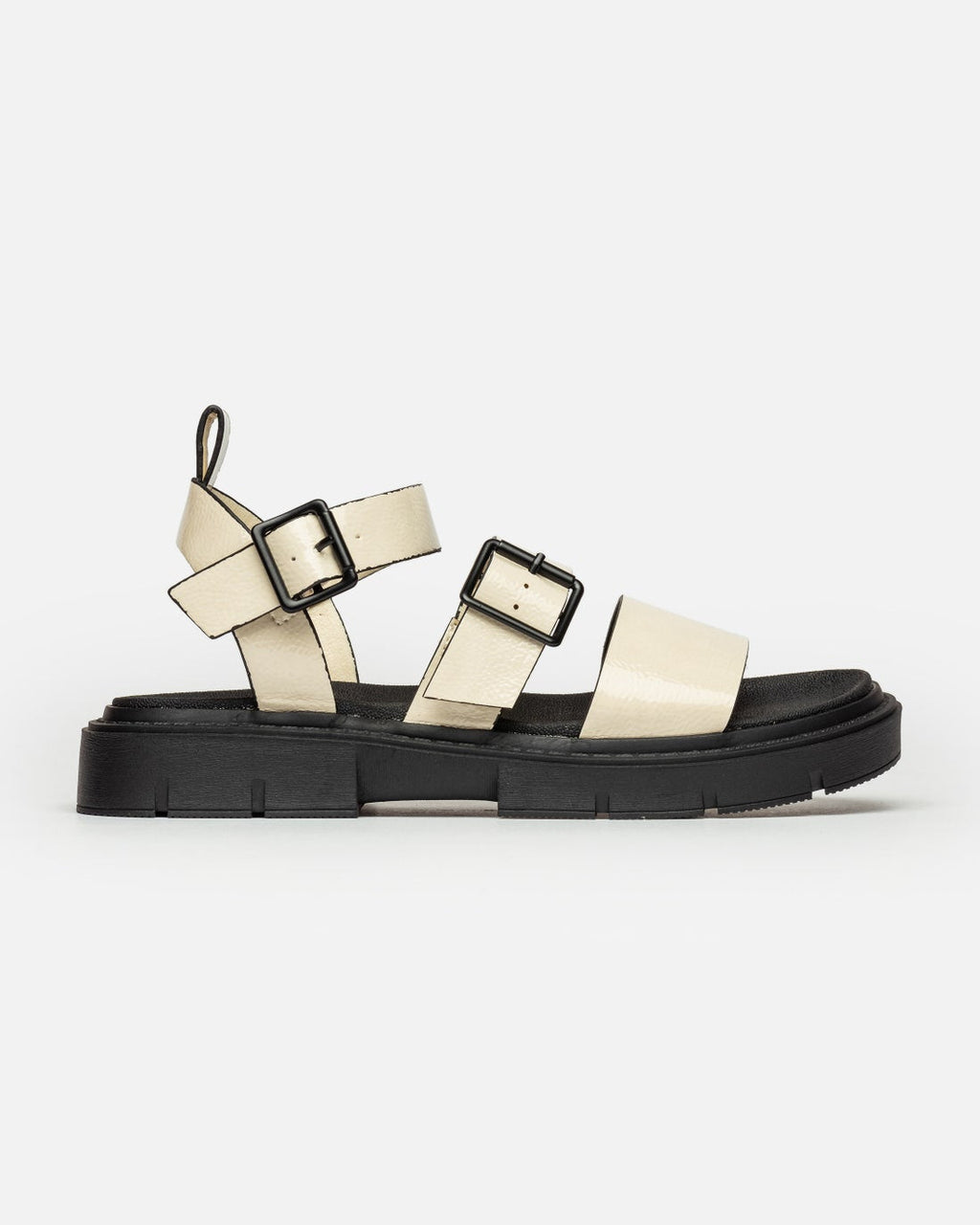 Sandalia media Nina en efecto cuero