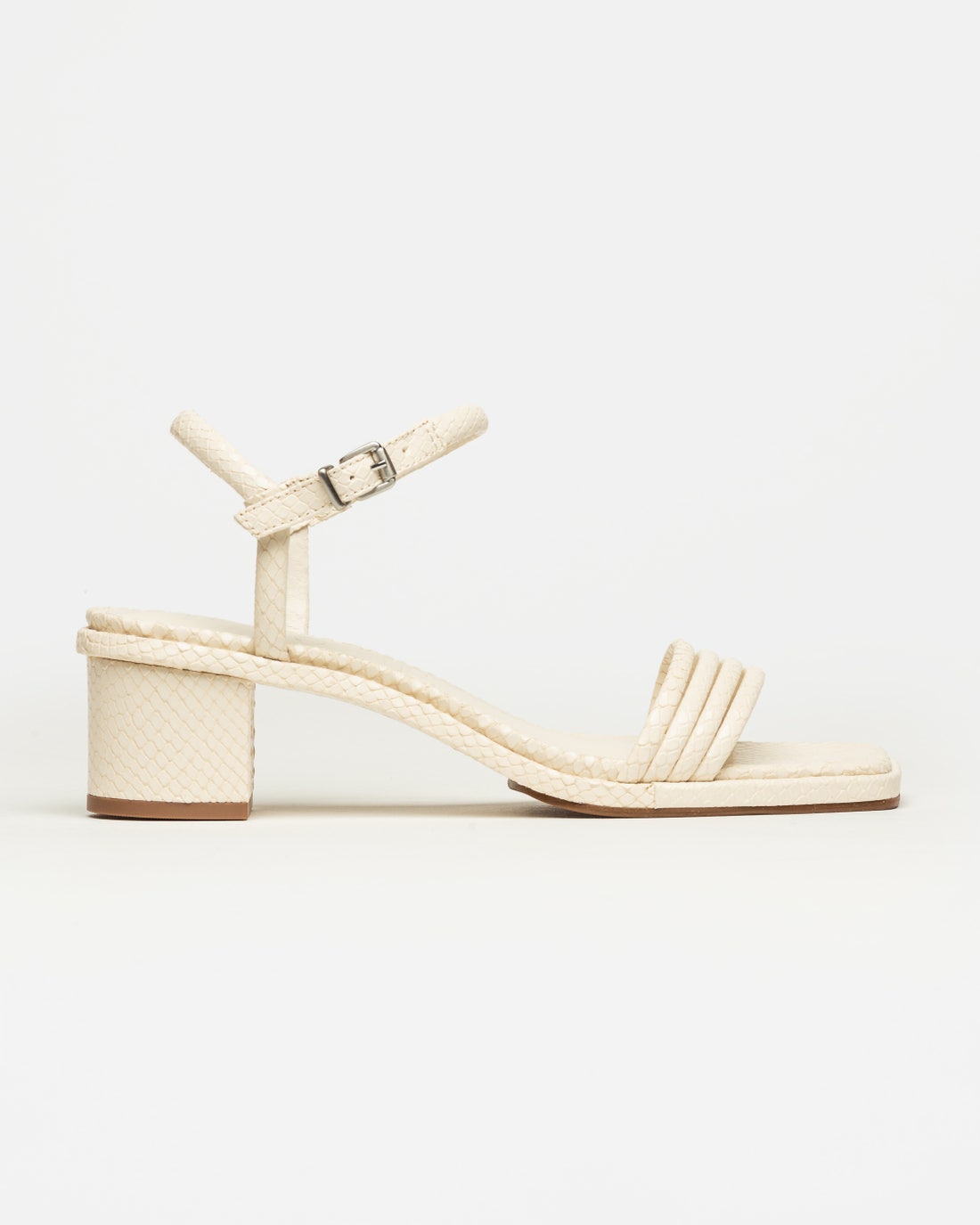 Sandalia media Lara en cuero python