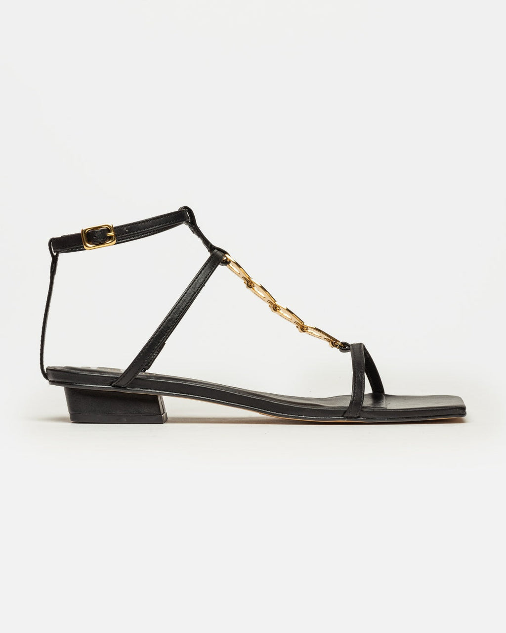 Sandalia baja Goldie en cuero liso